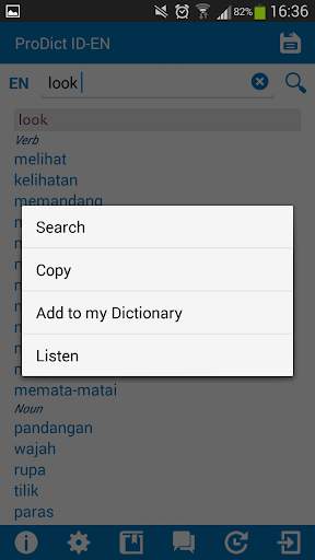 Indonesian-English dictionary screenshot 3
