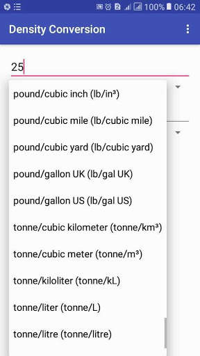 Density Conversion: ft lbs to kg m kg/cm³ g/cm³ screenshot 2