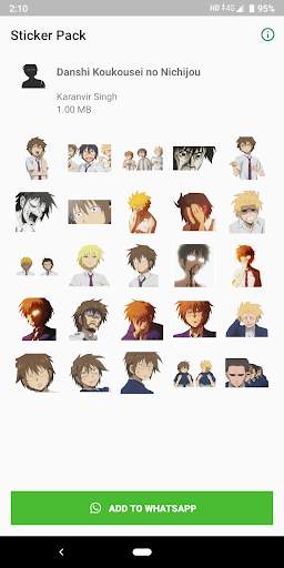 Daily Lives of High School Boys WAStickers screenshot 1