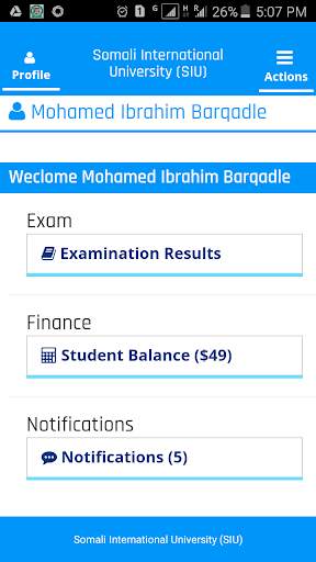 SIU Portal screenshot 1