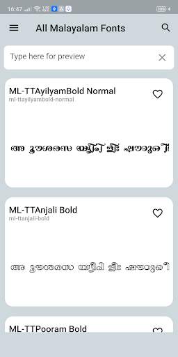 All Malayalam Fonts screenshot 1
