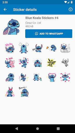 Blue Koala Stitch Stickers For WhatsApp  2020 screenshot 5