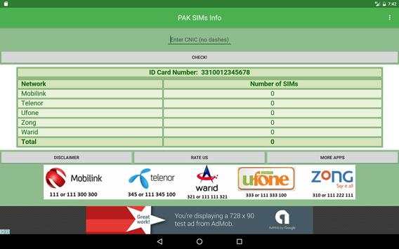 Pakistan CNIC SIMS CHECKER screenshot 3