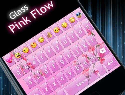 Emoji Keyboard Glass Pink Flow screenshot 8