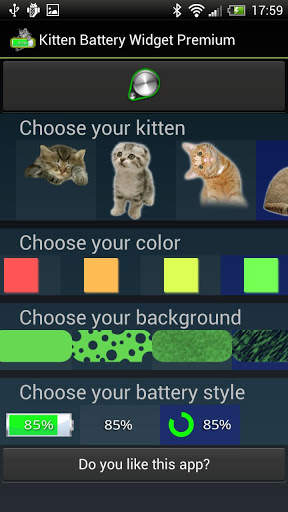 Kitten Battery Widget Lite screenshot 1