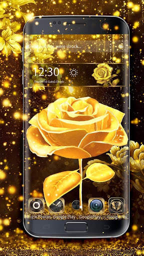 Vivid 3D golden rose theme screenshot 2
