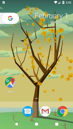 Tree With Falling Leaves Live Wallpaper - FREE screenshot 2
