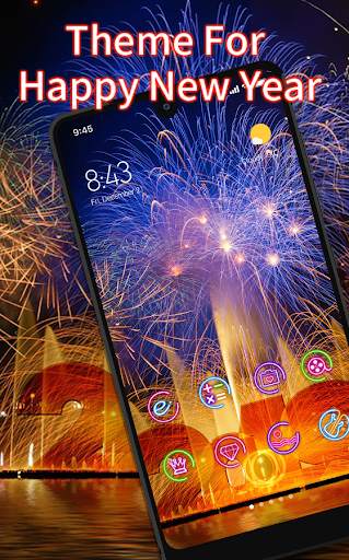 Happy New Year Theme With Firework Wallpaper screenshot 3