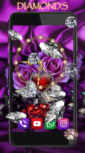 Diamonds Valentines Day Clock screenshot 2