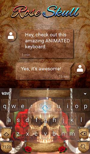 Rose Skull Animated Keyboard   Live Wallpaper स्क्रीनशॉट 3