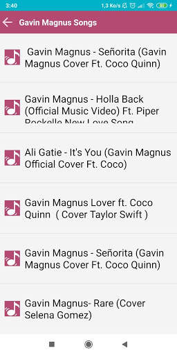 Gavin Magnus songs screenshot 2