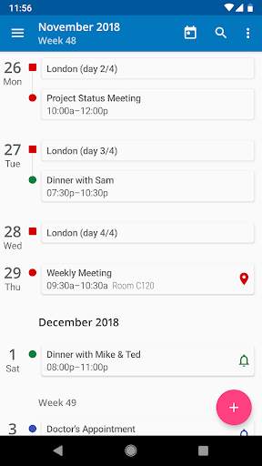 aCalendar - a calendar app for Android screenshot 1
