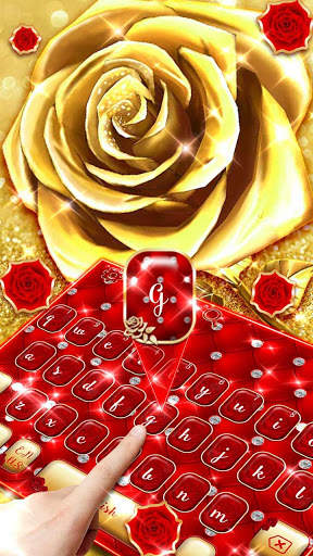Diamond Gold Rose Keyboard screenshot 2