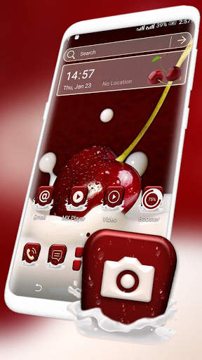 Red Cherry Launcher Theme screenshot 1
