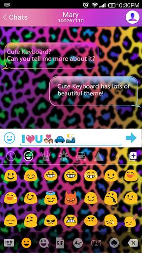 Rainbow Cheetah Emoji Keyboard स्क्रीनशॉट 2