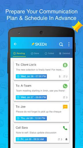 SKEDit Scheduling App: Schedule WhatsApp SMS Calls screenshot 2