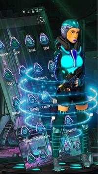 3D Warrior Girl Launcher Theme. screenshot 8