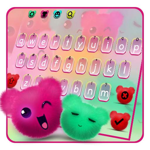 Kawaii Fluffy Teddy Bear Keyboard Theme 10001001