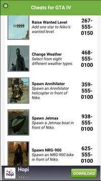 Cheats for GTA IV screenshot 1