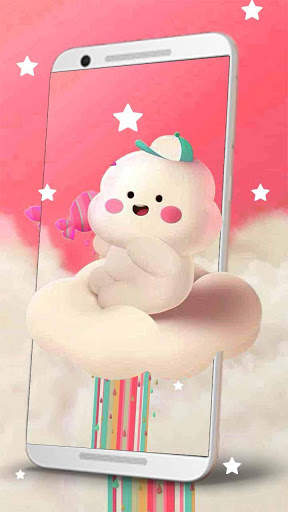 Salmon Kawai Cartoon live wallpaper screenshot 1