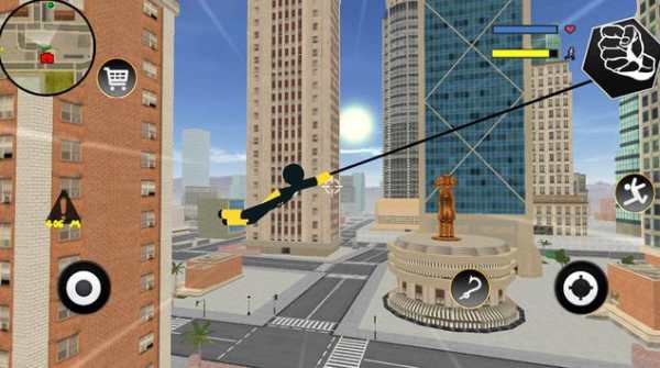 Black Iron Stickman Rope Hero Crime Gangstar screenshot 4
