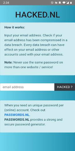 Hacked NL | Hacked E-mail Checker screenshot 1