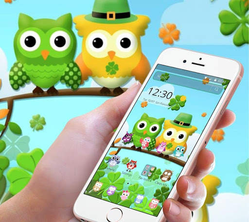 Green Cartoon Family Owl Theme screenshot 1