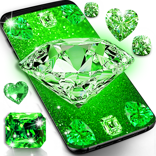Green diamond shiny wallpapers icon