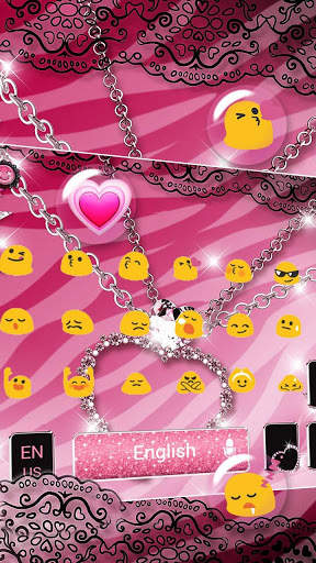 Pink Zebra Diamond Theme Keyboard screenshot 4