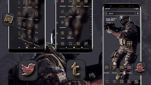 Black Commando Launcher Theme screenshot 2
