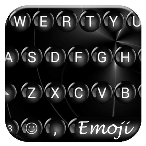 Spheres Black Emoji Keyboard 100