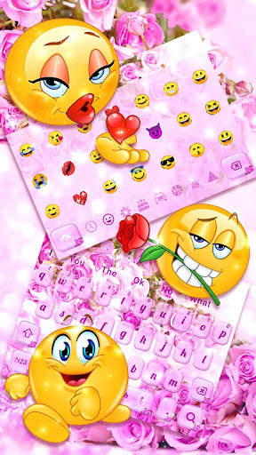 Pink Lavender Rose Keyboard Theme screenshot 3