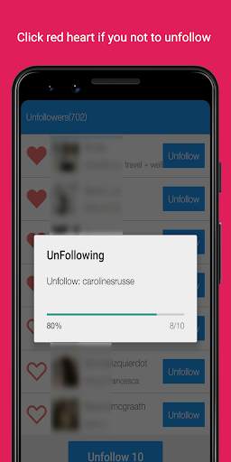 Unfollow and Follow users for instagram screenshot 4