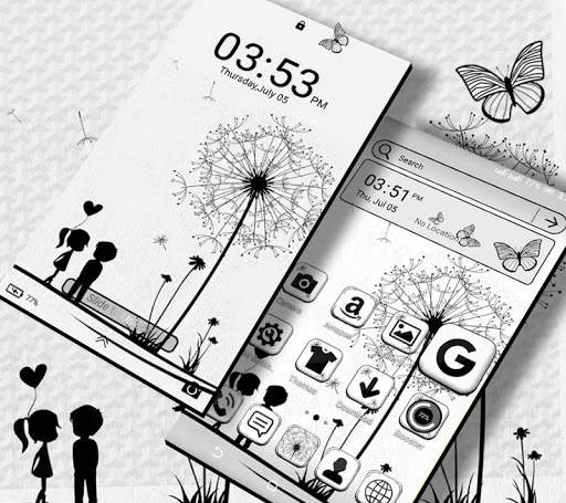 Black And White Launcher Theme screenshot 6