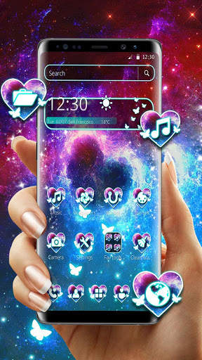 Galaxy Dreamy Neon Heart Theme screenshot 3