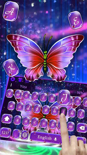 Purple Crystal Butterfly Keyboard Theme screenshot 2