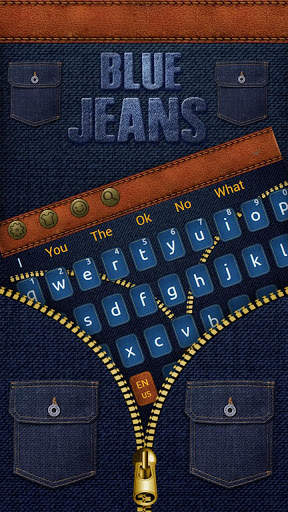 Blue Jeans Gold Zipper Keyboard Theme screenshot 2