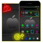 Neon Apple Launcher Theme🍎