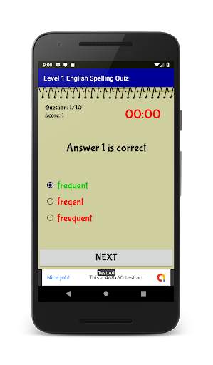 Level 1 English Spelling Quiz скриншот 3