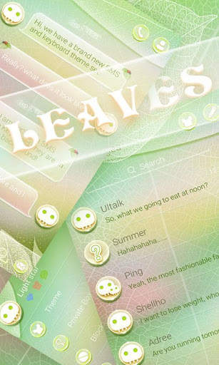 (FREE) GO SMS PRO LEAVES THEME स्क्रीनशॉट 1