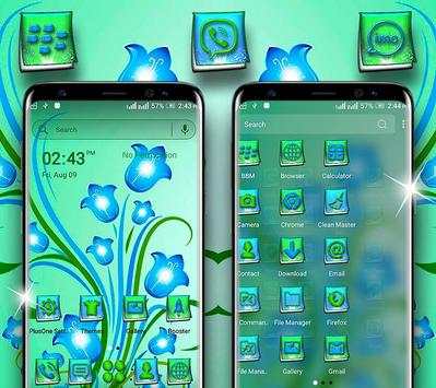 Paper Flower Blue Launcher Theme screenshot 3