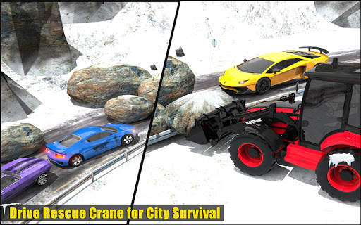 Clean Road 3D Snow Heavy Excavator Crane Rescue screenshot 11