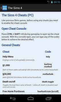 Cheats for The Sims screenshot 1