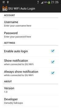 SIU WiFi Auto Login screenshot 1