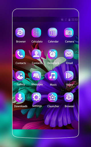 Ungu Mekar: Bunga peluncur untuk tema Samsung S6 screenshot 2