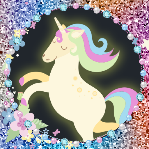 Diamond pearl shiny romantic unicorn theme icon