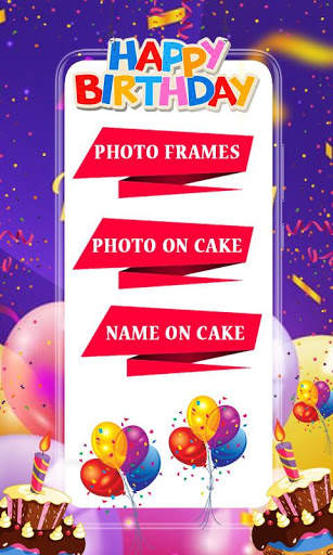 Happy Birthday Photo frame with Name Photo on Cake screenshot 3