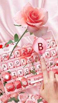 beautiful pink rose keyboard theme screenshot 2