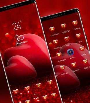 Red shining 3d effect love theme screenshot 2