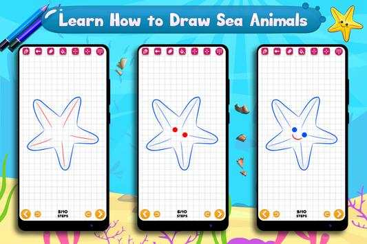 Learn to Draw Cute Sea Animals screenshot 8
